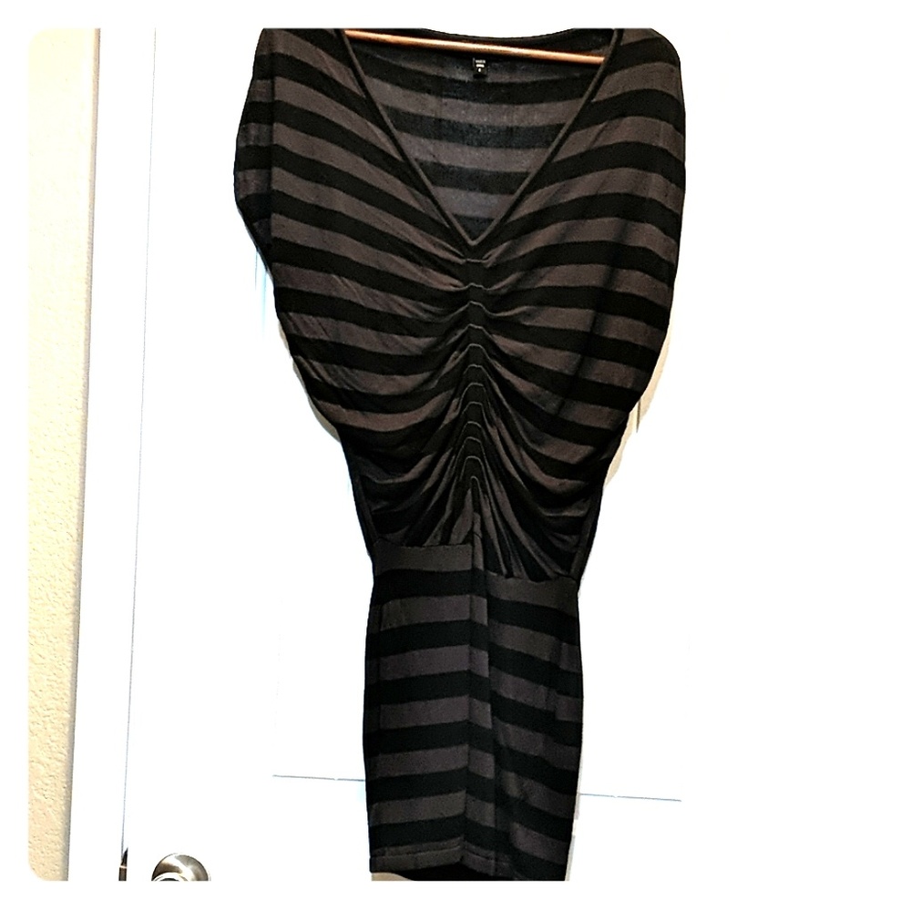 BeBe Striped Ruched Knit Dress S - Picture 4 of 7